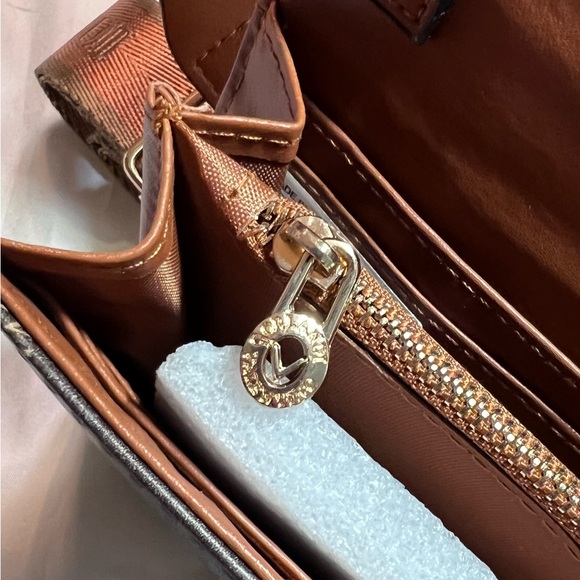 Valentino Orlandi Crossbody Clutch Brown & Gold Hardware, Turn Lock Guitar Strap - Picture 10 of 16